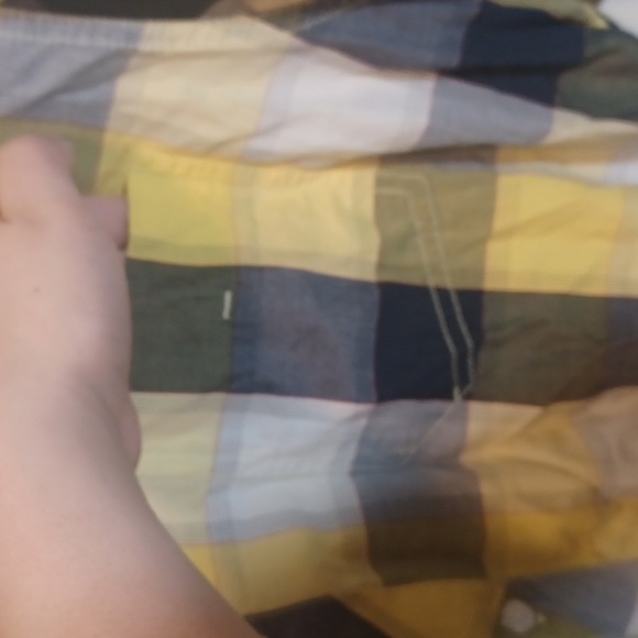 Billabong yellow plaid button down shirt - Picture 4 of 5